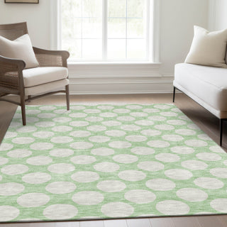 Piper Looms Mayfield Circles AMF921 Mint Machine Washable Area Rug Lifestyle Image Feature
