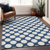 Piper Looms Mayfield Circles AMF921 Navy Machine Washable Area Rug Lifestyle Image Feature