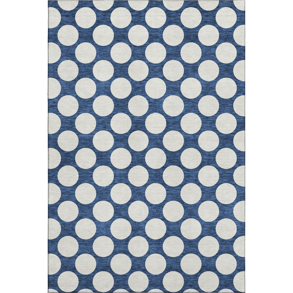 Piper Looms Mayfield Circles AMF921 Navy Machine Washable Area Rug main image