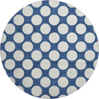 Piper Looms Mayfield Circles AMF921 Navy Machine Washable Area Rug Round Main Image