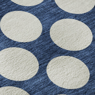 Piper Looms Mayfield Circles AMF921 Navy Machine Washable Area Rug Swatch Image