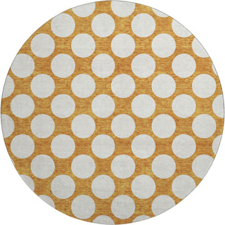 Piper Looms Mayfield Circles AMF921 Orange Machine Washable Area Rug Round Main Image
