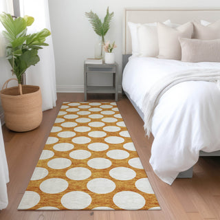 Piper Looms Mayfield Circles AMF921 Orange Machine Washable Area Rug Runner Lifestyle Image Feature