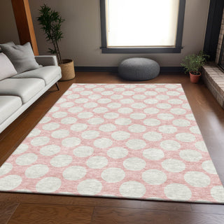 Piper Looms Mayfield Circles AMF921 Pink Machine Washable Area Rug Lifestyle Image Feature