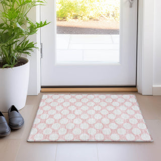 Piper Looms Mayfield Circles AMF921 Pink Machine Washable Area Rug Scatter Lifestyle Image Feature