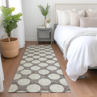 Piper Looms Mayfield Circles AMF921 Taupe Machine Washable Area Rug Runner Lifestyle Image Feature