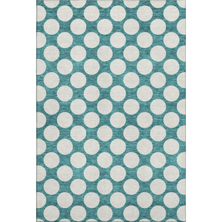 Piper Looms Mayfield Circles AMF921 Teal Machine Washable Area Rug main image