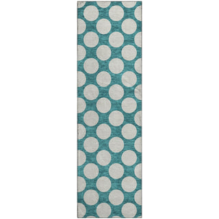 Piper Looms Mayfield Circles AMF921 Teal Machine Washable Area Rug Runner Main Image
