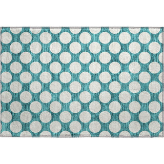Piper Looms Mayfield Circles AMF921 Teal Machine Washable Area Rug Scatter Main Image