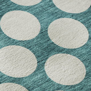 Piper Looms Mayfield Circles AMF921 Teal Machine Washable Area Rug Swatch Image