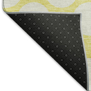 Piper Looms Mayfield Circles AMF921 Yellow Machine Washable Area Rug Backing Image
