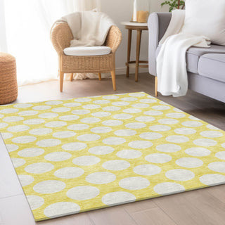 Piper Looms Mayfield Circles AMF921 Yellow Machine Washable Area Rug Lifestyle Image Feature