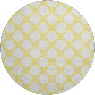 Piper Looms Mayfield Circles AMF921 Yellow Machine Washable Area Rug Round Main Image