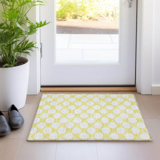 Piper Looms Mayfield Circles AMF921 Yellow Machine Washable Area Rug Scatter Lifestyle Image Feature