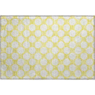 Piper Looms Mayfield Circles AMF921 Yellow Machine Washable Area Rug Scatter Main Image