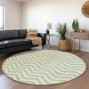 Piper Looms Mayfield Chevron AMF922 Aloe Machine Washable Area Rug Round Lifestyle Image Feature