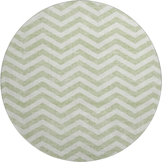 Piper Looms Mayfield Chevron AMF922 Aloe Machine Washable Area Rug Round Main Image