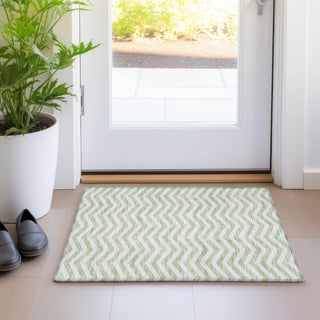 Piper Looms Mayfield Chevron AMF922 Aloe Machine Washable Area Rug Scatter Lifestyle Image Feature