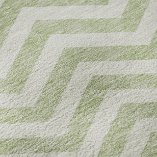 Piper Looms Mayfield Chevron AMF922 Aloe Machine Washable Area Rug Swatch Image