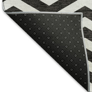 Piper Looms Mayfield Chevron AMF922 Black Machine Washable Area Rug Backing Image