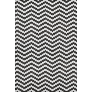 Piper Looms Mayfield Chevron AMF922 Black Machine Washable Area Rug main image