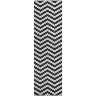 Piper Looms Mayfield Chevron AMF922 Black Machine Washable Area Rug Runner Main Image