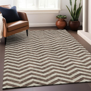 Piper Looms Mayfield Chevron AMF922 Brown Machine Washable Area Rug Lifestyle Image Feature
