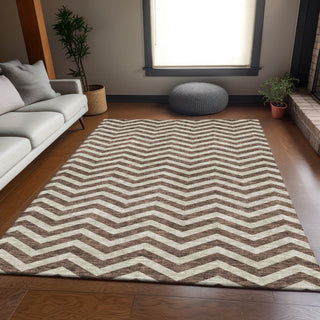 Piper Looms Mayfield Chevron AMF922 Brown Machine Washable Area Rug Lifestyle Image Feature