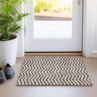 Piper Looms Mayfield Chevron AMF922 Brown Machine Washable Area Rug Scatter Lifestyle Image Feature