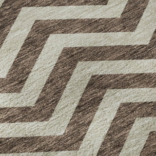 Piper Looms Mayfield Chevron AMF922 Brown Machine Washable Area Rug Swatch Image