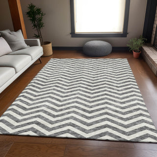 Piper Looms Mayfield Chevron AMF922 Gray Machine Washable Area Rug Lifestyle Image Feature
