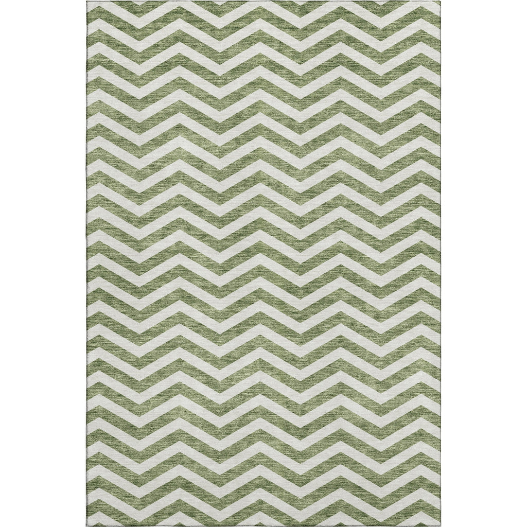 Piper Looms Mayfield Chevron AMF922 Green Machine Washable Area Rug main image