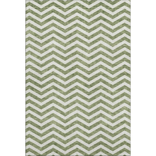 Piper Looms Mayfield Chevron AMF922 Green Machine Washable Area Rug main image