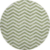 Piper Looms Mayfield Chevron AMF922 Green Machine Washable Area Rug Round Main Image