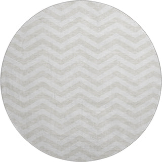 Piper Looms Mayfield Chevron AMF922 Ivory Machine Washable Area Rug Round Main Image