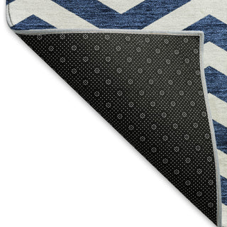 Piper Looms Mayfield Chevron AMF922 Navy Machine Washable Area Rug Backing Image