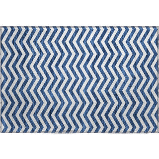 Piper Looms Mayfield Chevron AMF922 Navy Machine Washable Area Rug Scatter Main Image