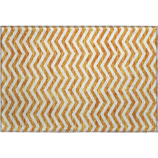 Piper Looms Mayfield Chevron AMF922 Orange Machine Washable Area Rug Scatter Main Image