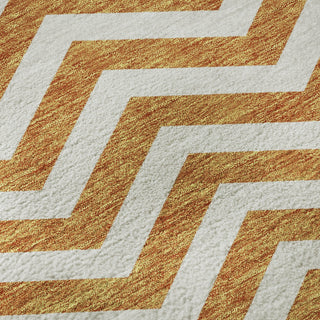 Piper Looms Mayfield Chevron AMF922 Orange Machine Washable Area Rug Swatch Image