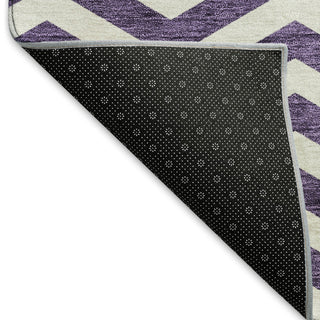 Piper Looms Mayfield Chevron AMF922 Purple Machine Washable Area Rug Backing Image