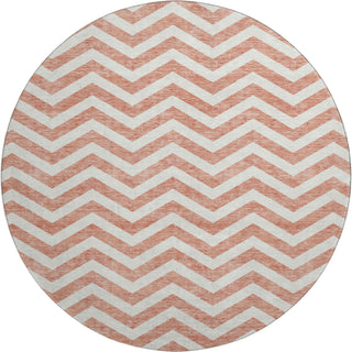 Piper Looms Mayfield Chevron AMF922 Salmon Machine Washable Area Rug Round Main Image