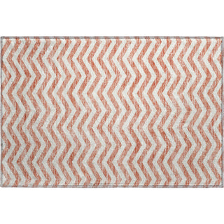 Piper Looms Mayfield Chevron AMF922 Salmon Machine Washable Area Rug Scatter Main Image