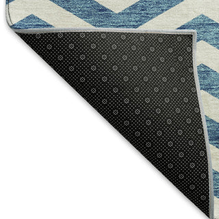 Piper Looms Mayfield Chevron AMF922 Teal Machine Washable Area Rug Backing Image