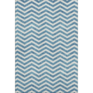 Piper Looms Mayfield Chevron AMF922 Teal Machine Washable Area Rug main image
