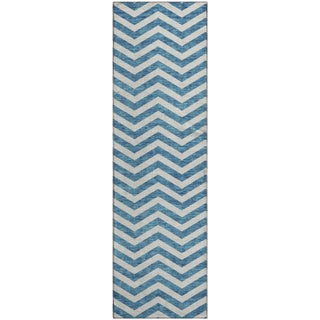 Piper Looms Mayfield Chevron AMF922 Teal Machine Washable Area Rug Runner Main Image