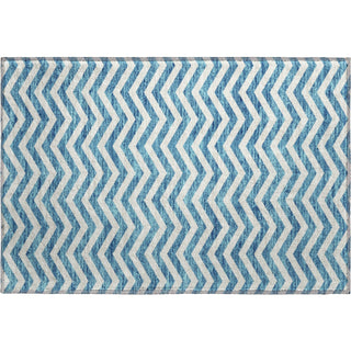 Piper Looms Mayfield Chevron AMF922 Teal Machine Washable Area Rug Scatter Main Image