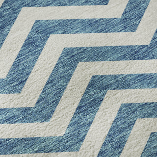 Piper Looms Mayfield Chevron AMF922 Teal Machine Washable Area Rug Swatch Image