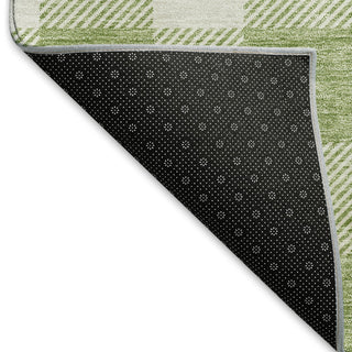 Piper Looms Mayfield Plaid AMF923 Aloe Machine Washable Area Rug Backing Image