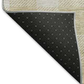Piper Looms Mayfield Plaid AMF923 Beige Machine Washable Area Rug Backing Image
