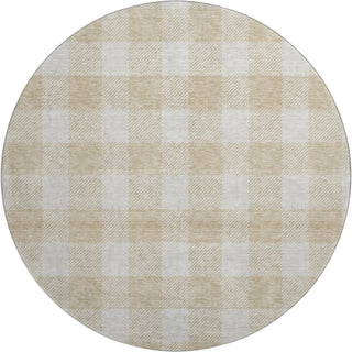 Piper Looms Mayfield Plaid AMF923 Beige Machine Washable Area Rug Round Main Image